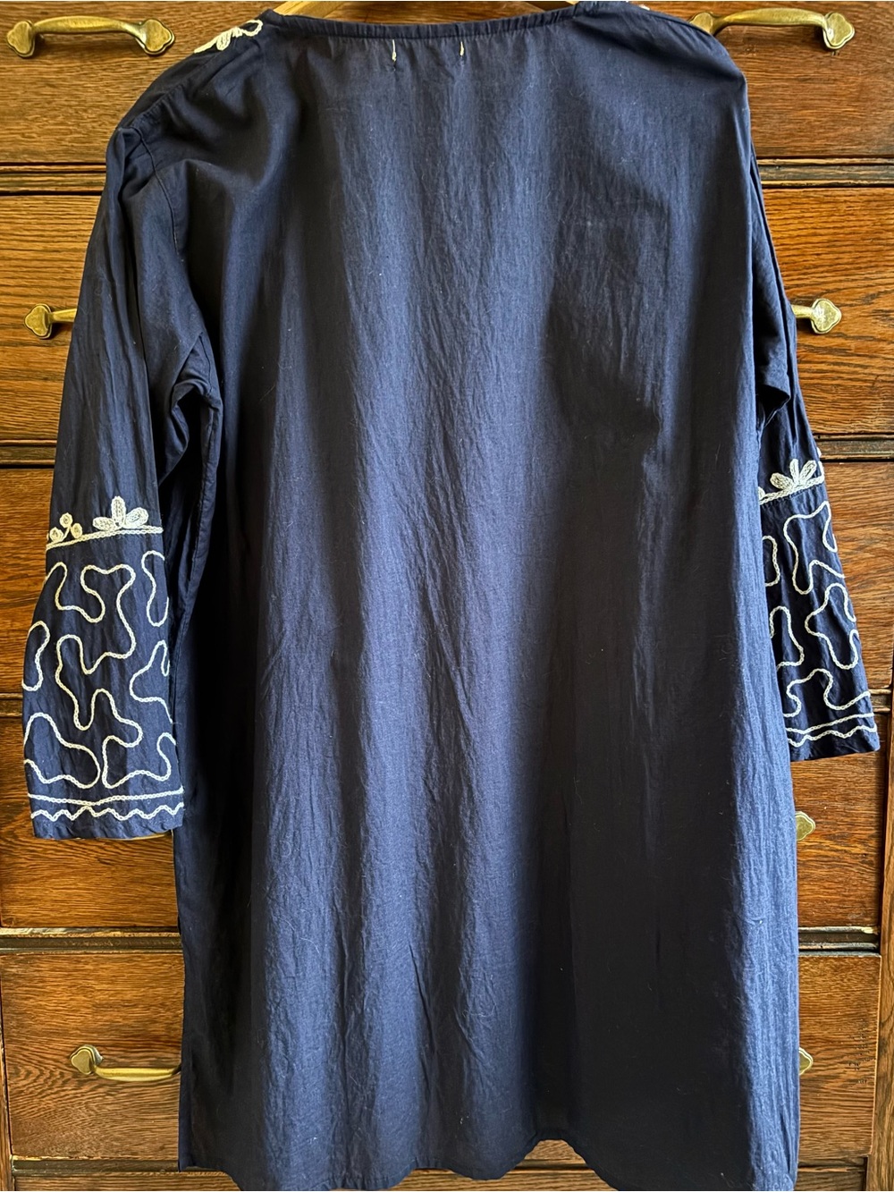 SOLD 100% Cotton Wayan Natural Wear Embroidered Tunic Beach Cover Up L/XL - Picture 5 of 15